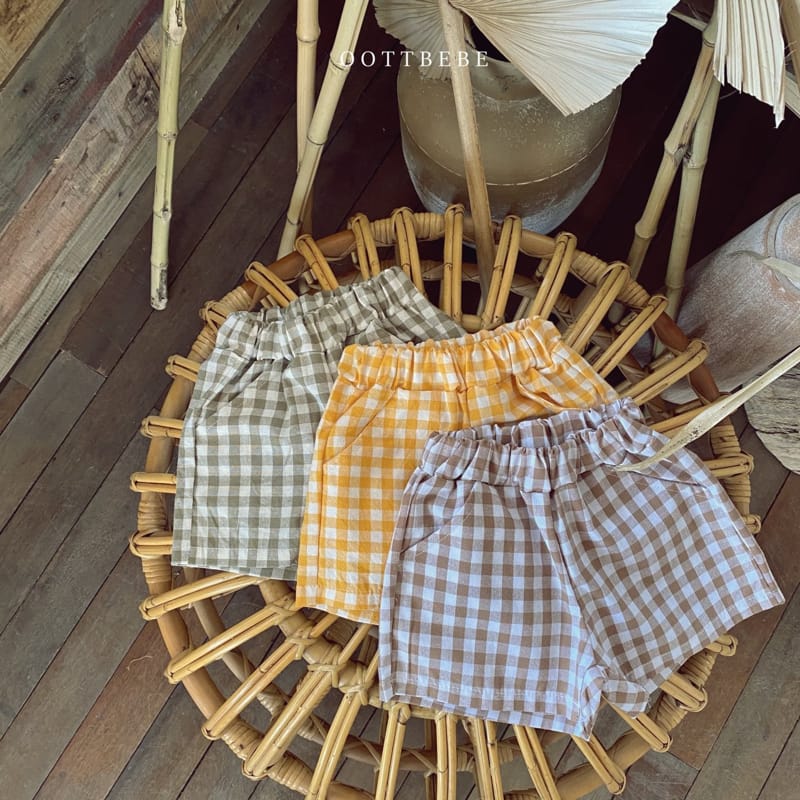 OOTT BEBE - Korean Children Fashion - #Kfashion4kids - Saint Check Shorts - 9