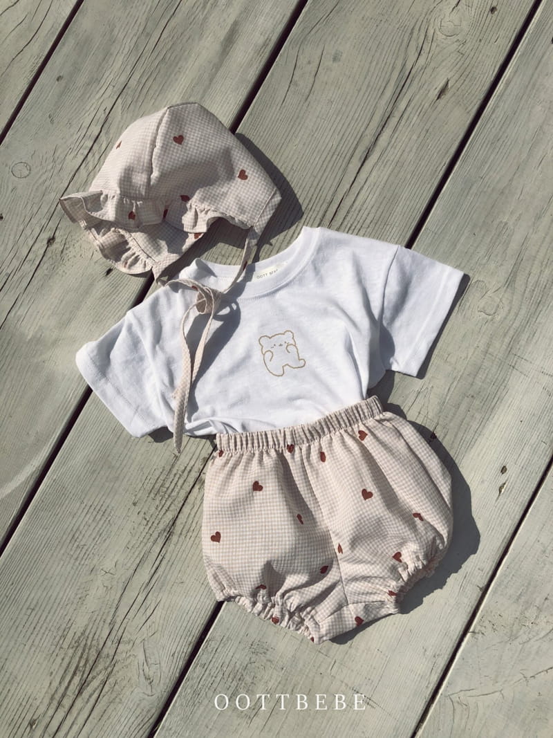 OOTT BEBE - Korean Children Fashion - #Kfashion4kids - Heart Bloomer Bonnet Set - 12