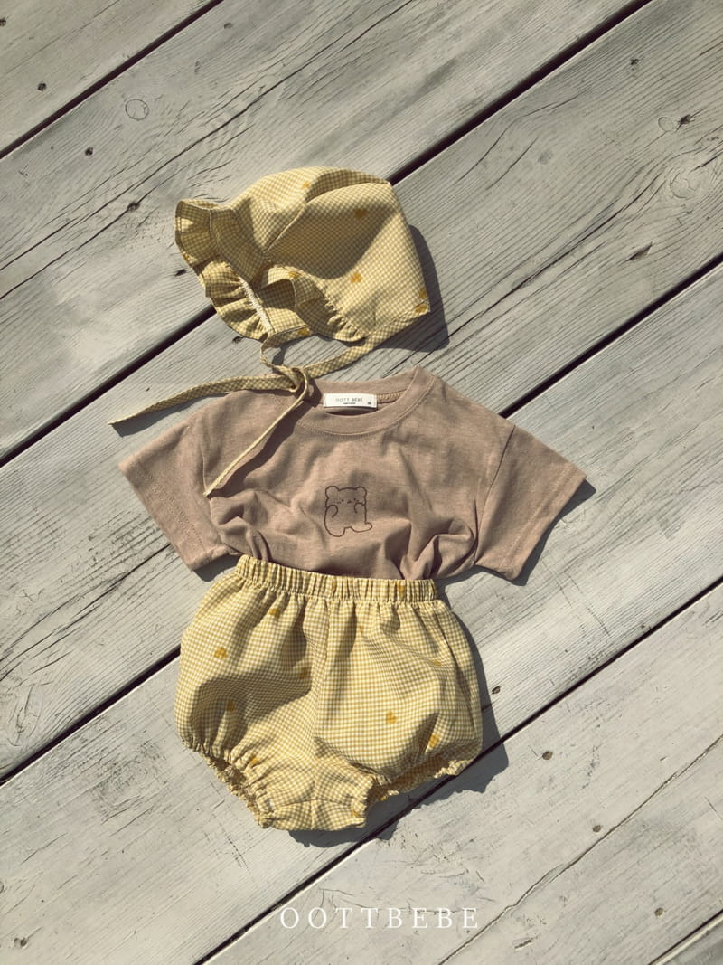 OOTT BEBE - Korean Children Fashion - #Kfashion4kids - Heart Bloomer Bonnet Set - 3