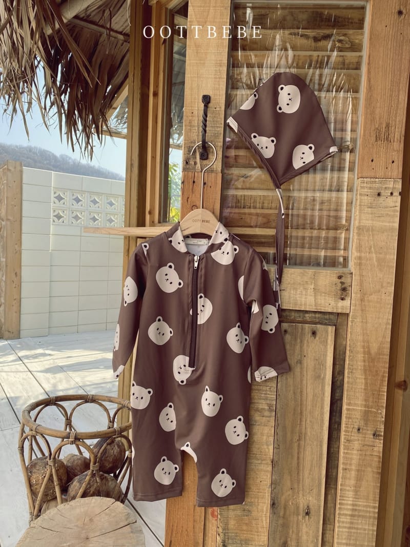 OOTT BEBE - Korean Children Fashion - #Kfashion4kids - Bear Rashguard Hat Set - 10