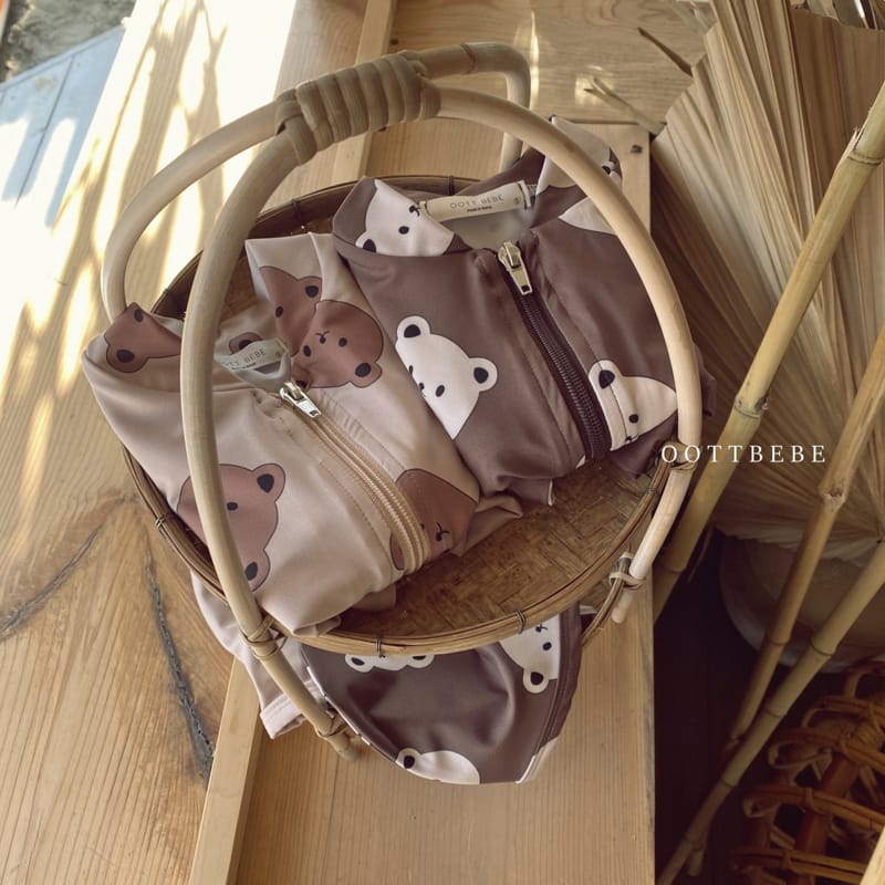 OOTT BEBE - Korean Children Fashion - #Kfashion4kids - Bear Rashguard Hat Set - 6