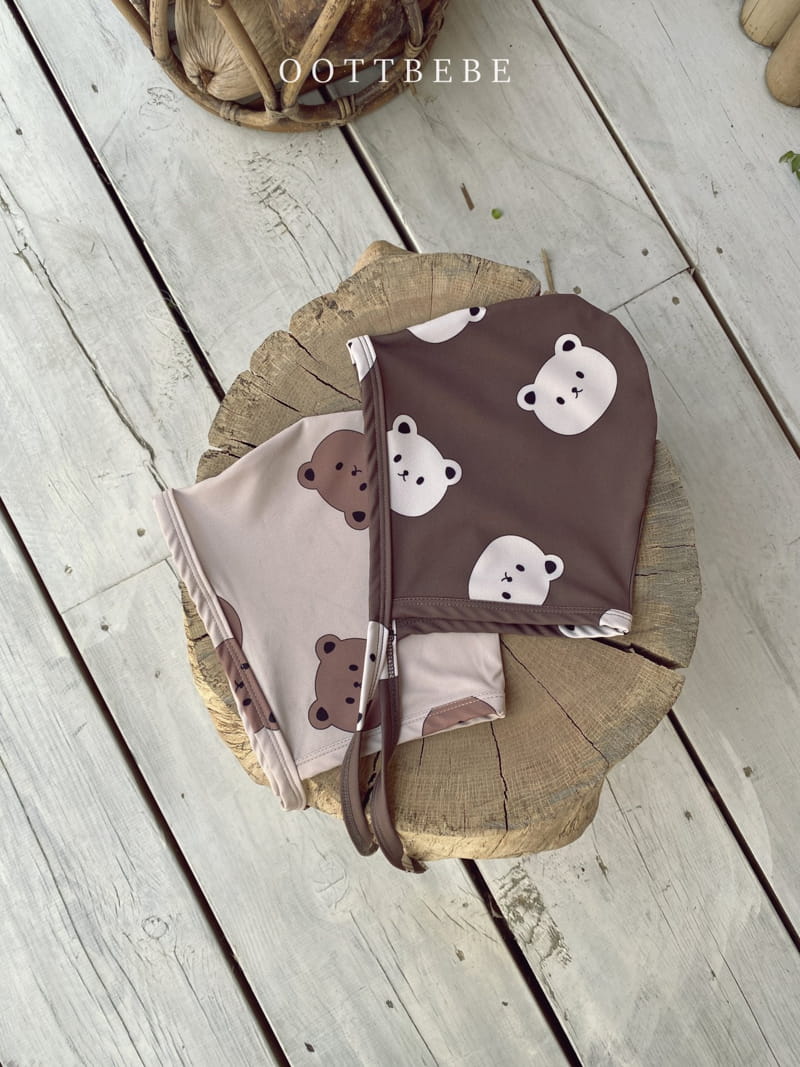 OOTT BEBE - Korean Children Fashion - #Kfashion4kids - Bear Rashguard Hat Set - 8