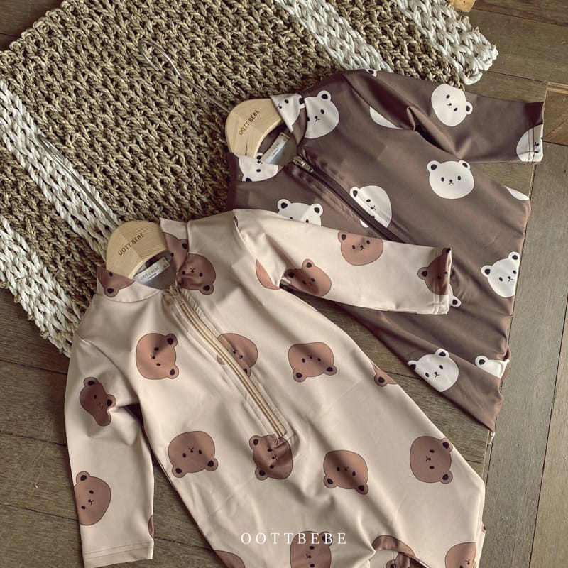 OOTT BEBE - Korean Children Fashion - #Kfashion4kids - Bear Rashguard Hat Set - 9