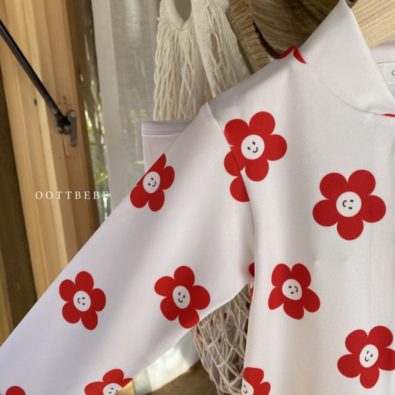 OOTT BEBE - Korean Children Fashion - #Kfashion4kids - Daisy Rashguard Hat Set - 8