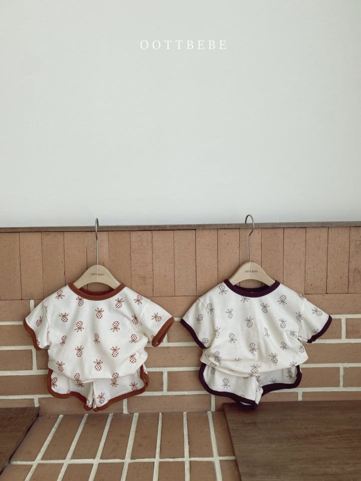 OOTT BEBE - Korean Children Fashion - #Kfashion4kids - Pineapple Top Bottom Set