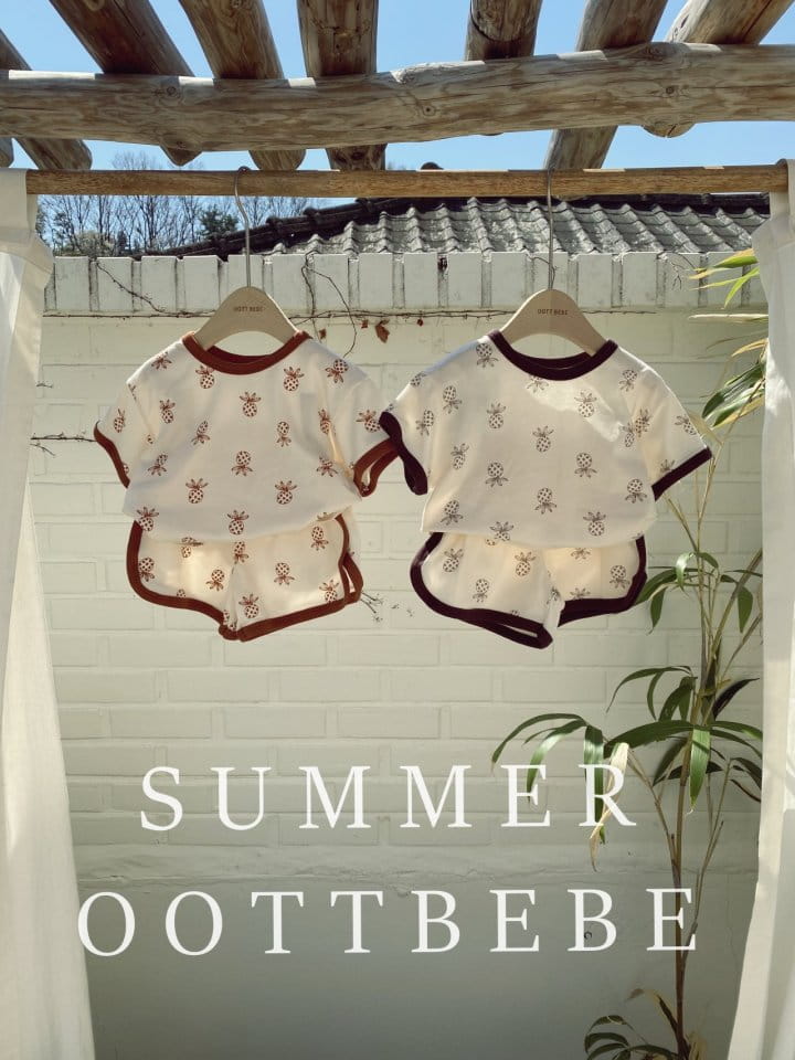 OOTT BEBE - Korean Children Fashion - #Kfashion4kids - Pineapple Top Bottom Set - 10