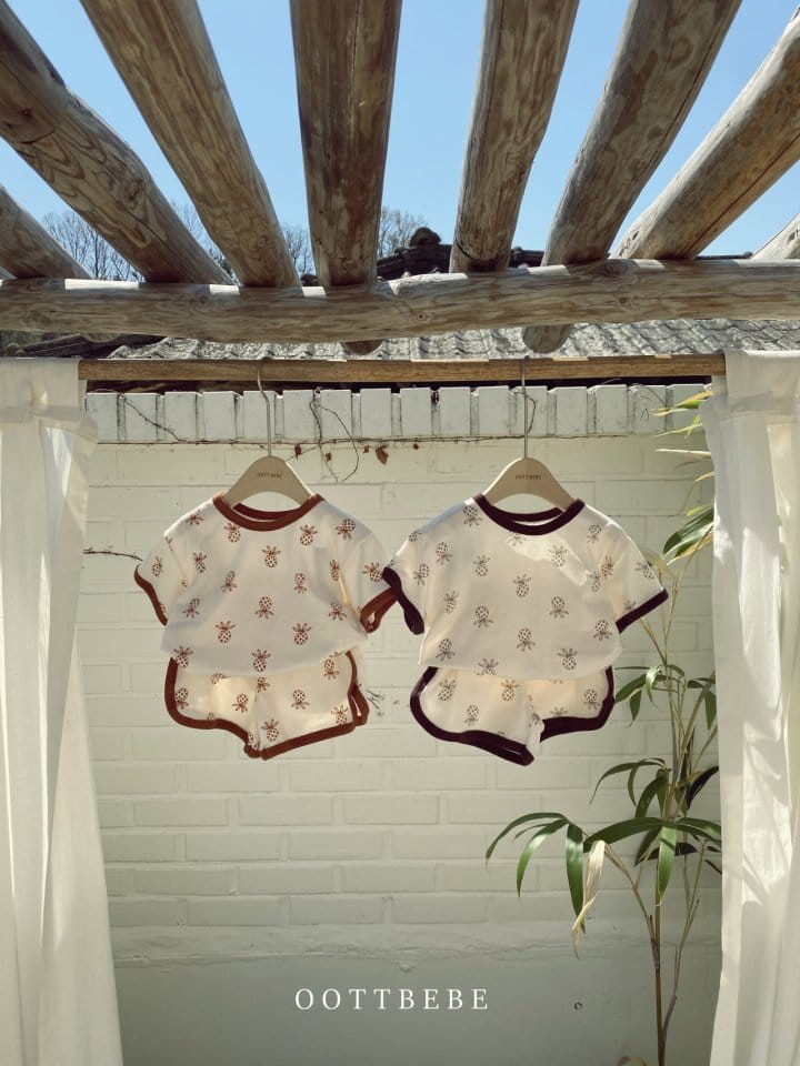 OOTT BEBE - Korean Children Fashion - #Kfashion4kids - Pineapple Top Bottom Set - 2