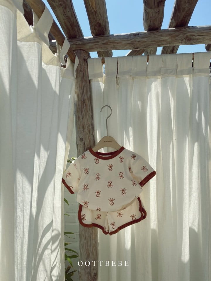 OOTT BEBE - Korean Children Fashion - #Kfashion4kids - Pineapple Top Bottom Set - 3