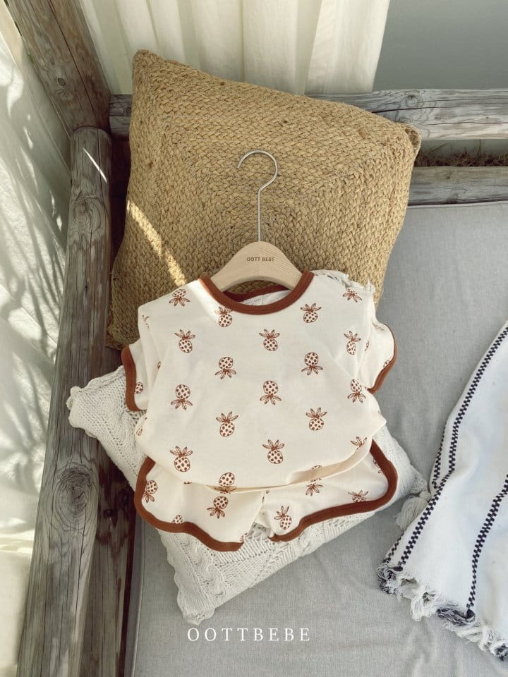 OOTT BEBE - Korean Children Fashion - #Kfashion4kids - Pineapple Top Bottom Set - 8