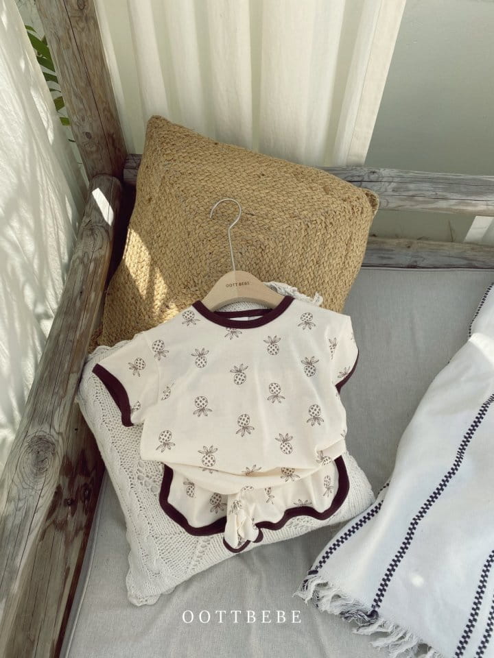 OOTT BEBE - Korean Children Fashion - #Kfashion4kids - Pineapple Top Bottom Set - 9