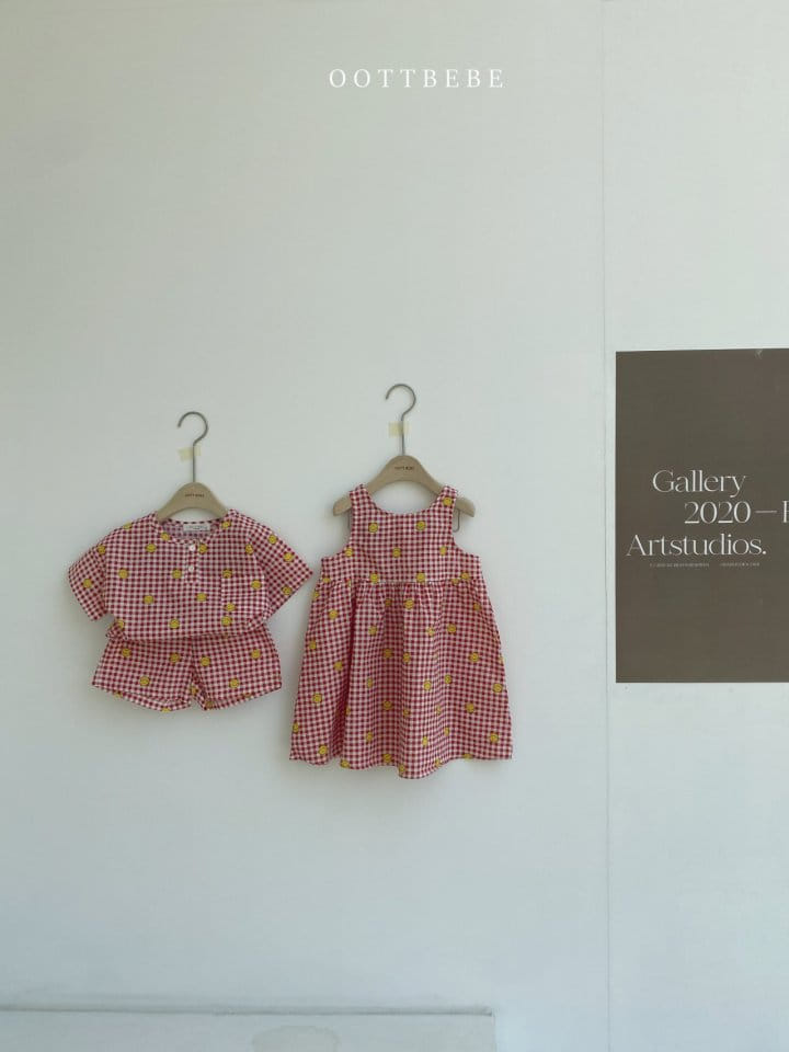 OOTT BEBE - Korean Children Fashion - #Kfashion4kids - Smile Top Bottom Set - 10
