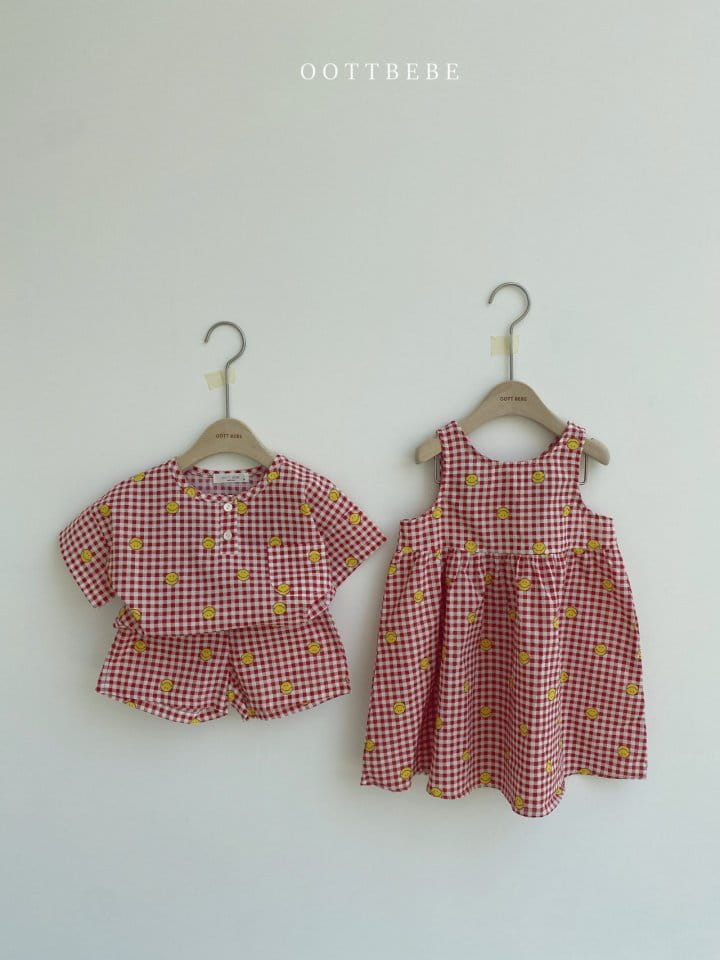 OOTT BEBE - Korean Children Fashion - #Kfashion4kids - Smile Top Bottom Set - 12