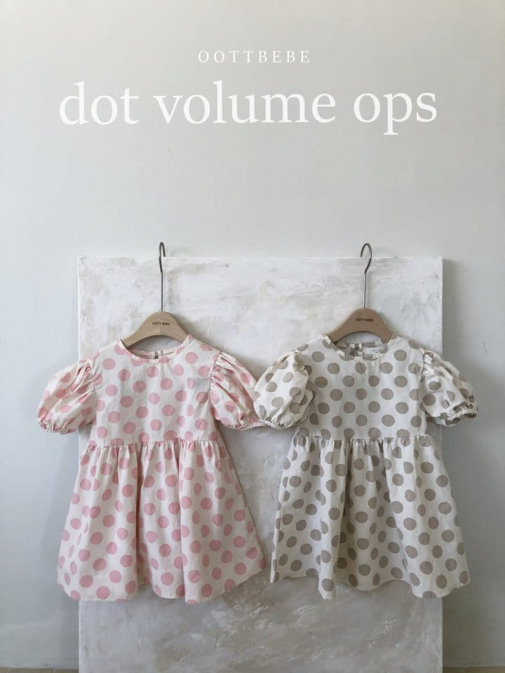OOTT BEBE - Korean Children Fashion - #Kfashion4kids - Dots Volume One-piece