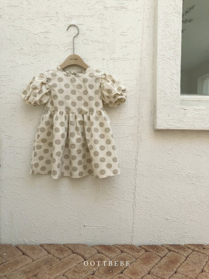 OOTT BEBE - Korean Children Fashion - #Kfashion4kids - Dots Volume One-piece - 2