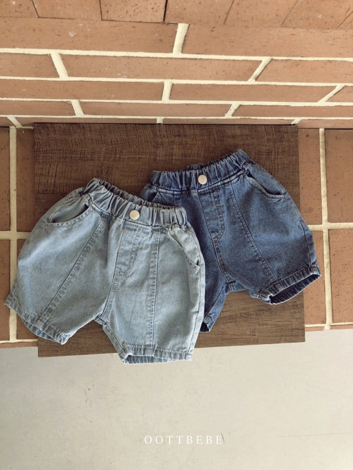 OOTT BEBE - Korean Children Fashion - #Kfashion4kids - Line Denim Shorts