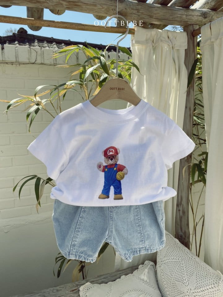 OOTT BEBE - Korean Children Fashion - #Kfashion4kids - Line Denim Shorts - 4