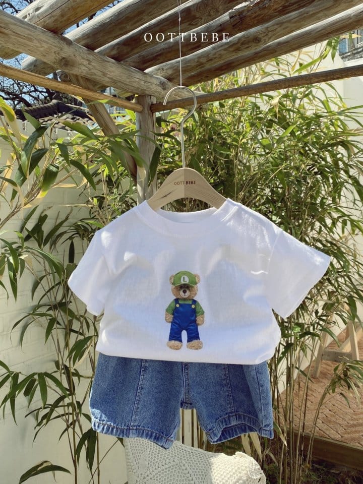 OOTT BEBE - Korean Children Fashion - #Kfashion4kids - Line Denim Shorts - 5