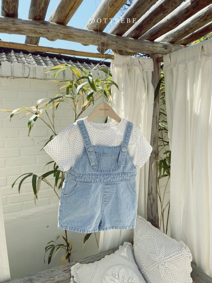 OOTT BEBE - Korean Children Fashion - #Kfashion4kids - Bobo Denim Dungarees - 12