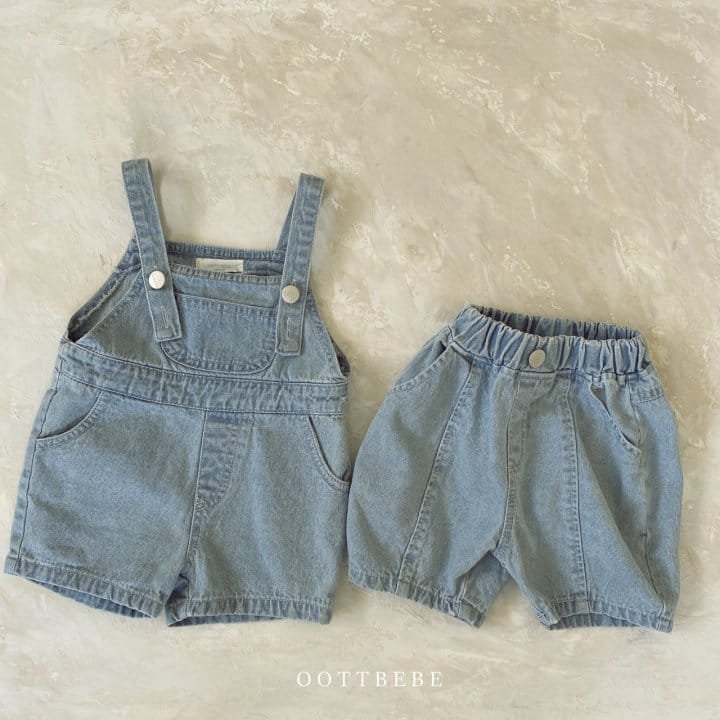 OOTT BEBE - Korean Children Fashion - #Kfashion4kids - Bobo Denim Dungarees - 4