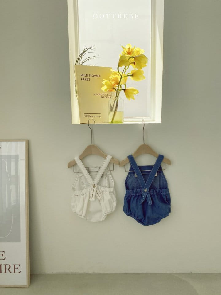 OOTT BEBE - Korean Children Fashion - #Kfashion4kids - Dinosaur Dungarees Bodysuit - 3