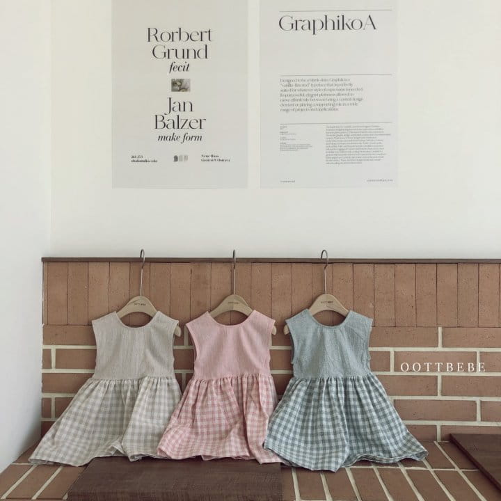 OOTT BEBE - Korean Children Fashion - #Kfashion4kids - Godiva Check One-piece