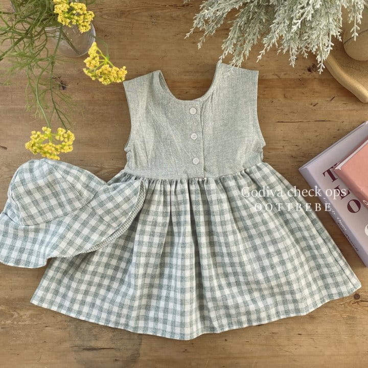 OOTT BEBE - Korean Children Fashion - #Kfashion4kids - Godiva Check One-piece - 12