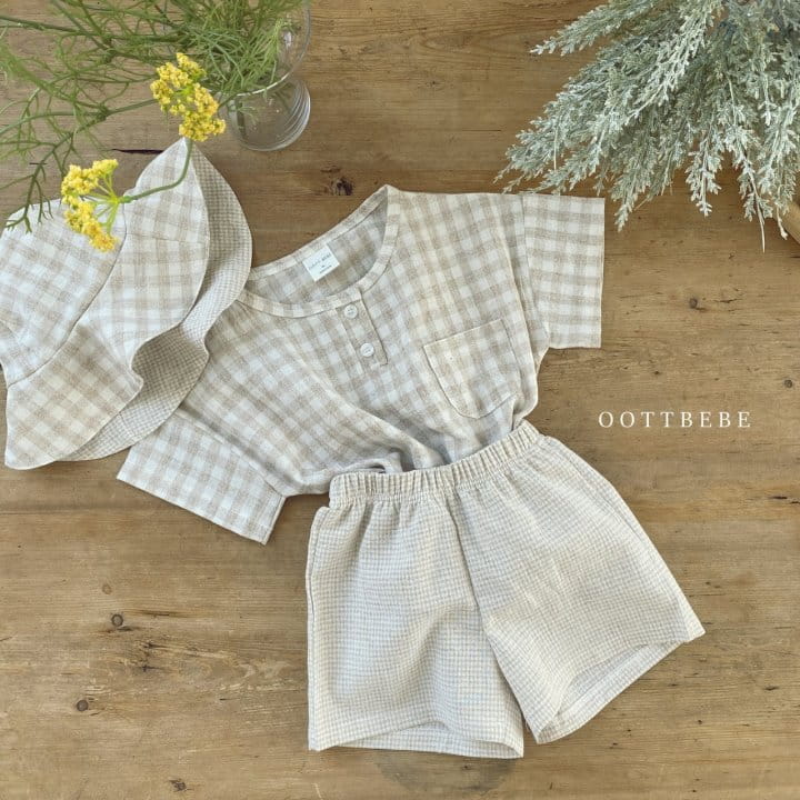 OOTT BEBE - Korean Children Fashion - #Kfashion4kids - Godiva Check Top Bottom Set - 11