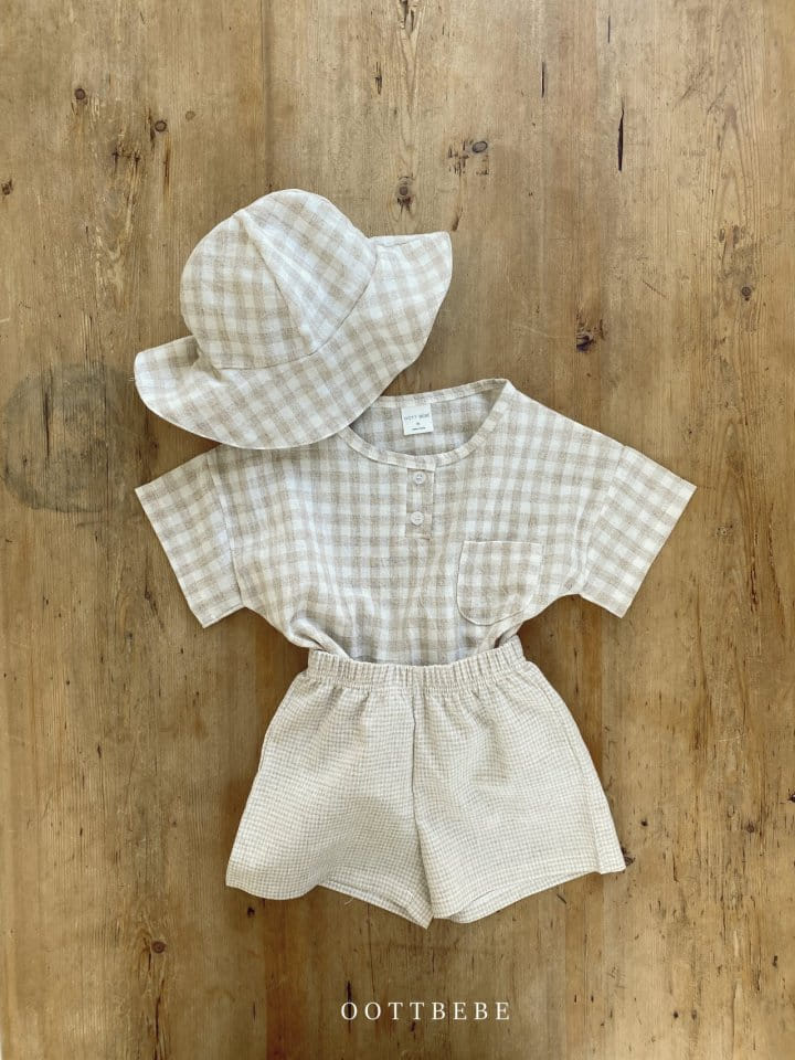 OOTT BEBE - Korean Children Fashion - #Kfashion4kids - Godiva Check Top Bottom Set - 7