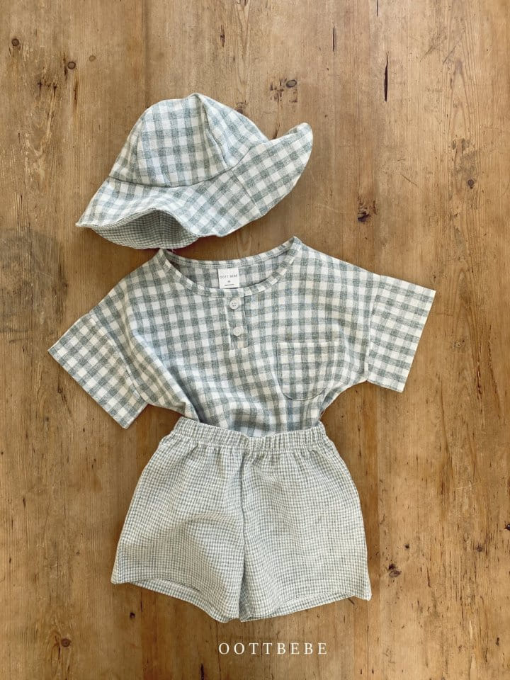 OOTT BEBE - Korean Children Fashion - #Kfashion4kids - Godiva Check Top Bottom Set - 8