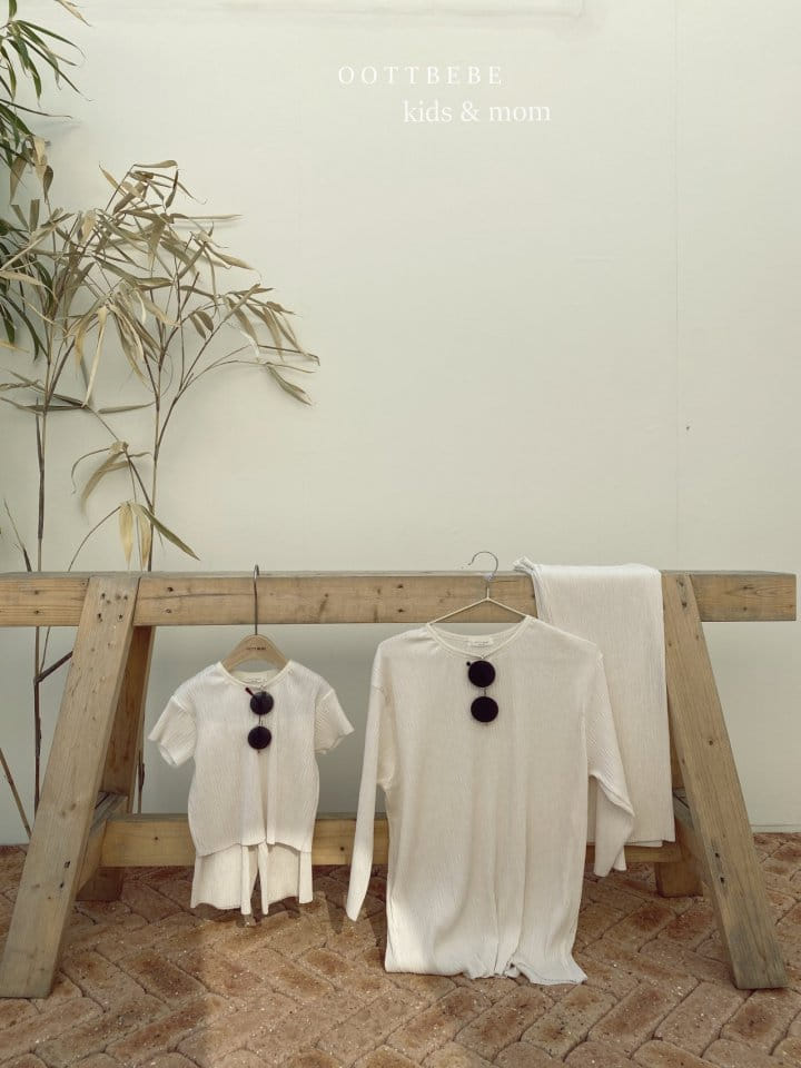 OOTT BEBE - Korean Children Fashion - #Kfashion4kids - Pleats Top Bottom Set with Mom - 6