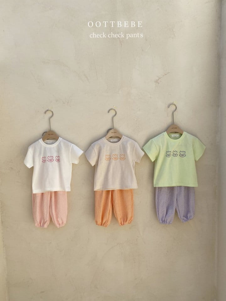 OOTT BEBE - Korean Children Fashion - #Kfashion4kids - Softly Check Loose Drawer