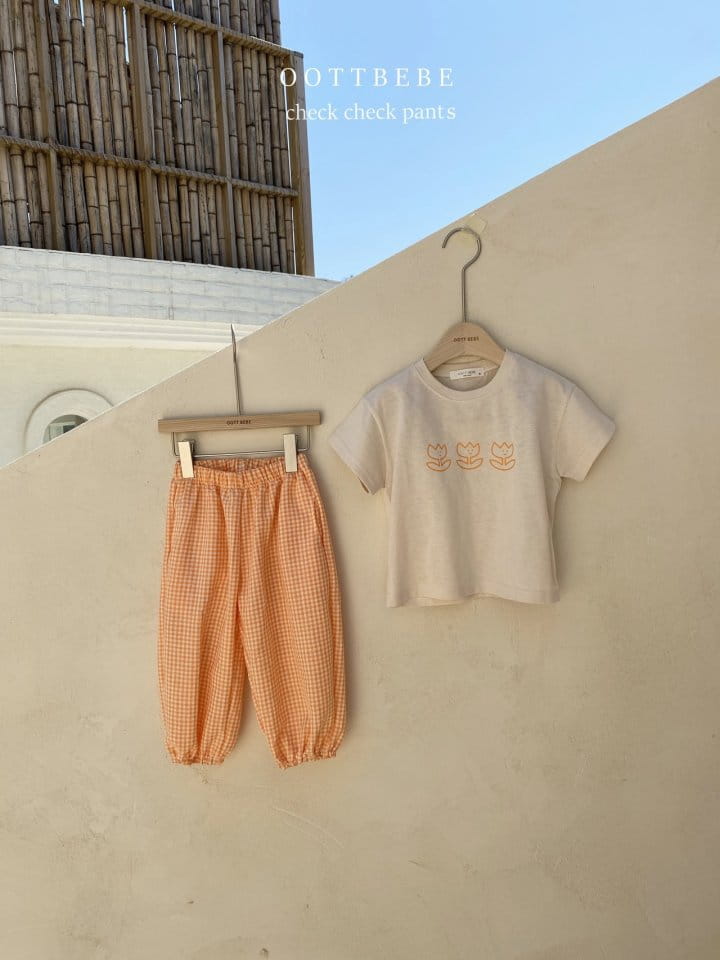 OOTT BEBE - Korean Children Fashion - #Kfashion4kids - Softly Check Loose Drawer - 3