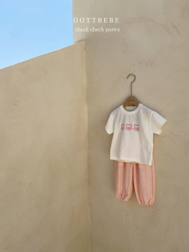 OOTT BEBE - Korean Children Fashion - #Kfashion4kids - Softly Check Loose Drawer - 4