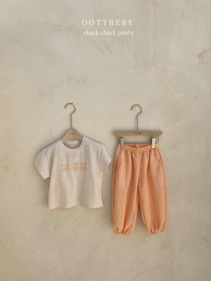 OOTT BEBE - Korean Children Fashion - #Kfashion4kids - Softly Check Loose Drawer - 5