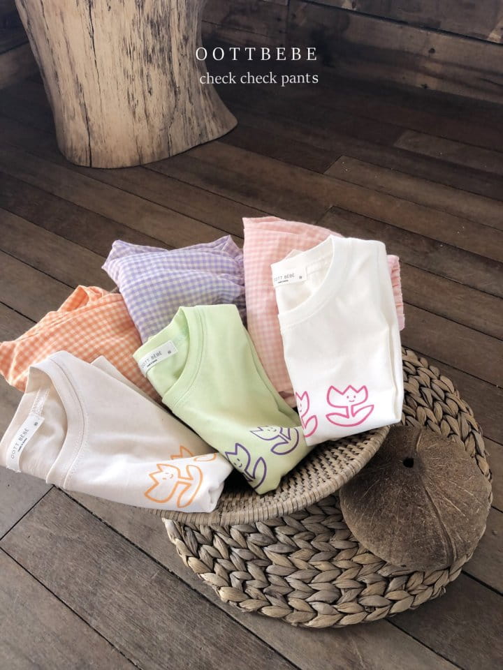 OOTT BEBE - Korean Children Fashion - #Kfashion4kids - Softly Check Loose Drawer - 7