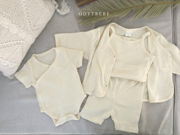 OOTT BEBE - Korean Children Fashion - #Kfashion4kids - Jacquard Sleeveless Cardigan Shorts Set - 2