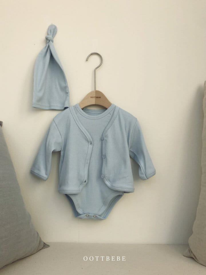 OOTT BEBE - Korean Children Fashion - #Kfashion4kids - Bodysuit Cardigan with Bonnet  - 11