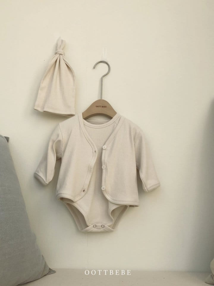 OOTT BEBE - Korean Children Fashion - #Kfashion4kids - Bodysuit Cardigan with Bonnet  - 6