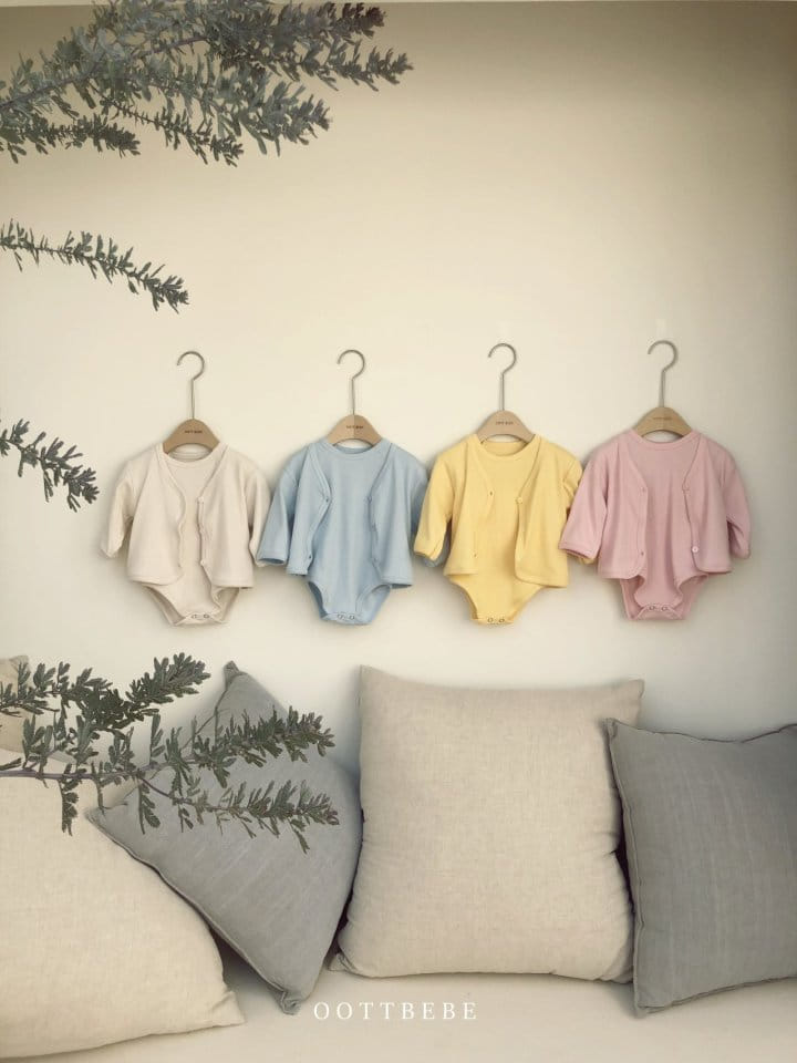 OOTT BEBE - Korean Children Fashion - #Kfashion4kids - Bodysuit Cardigan with Bonnet  - 8