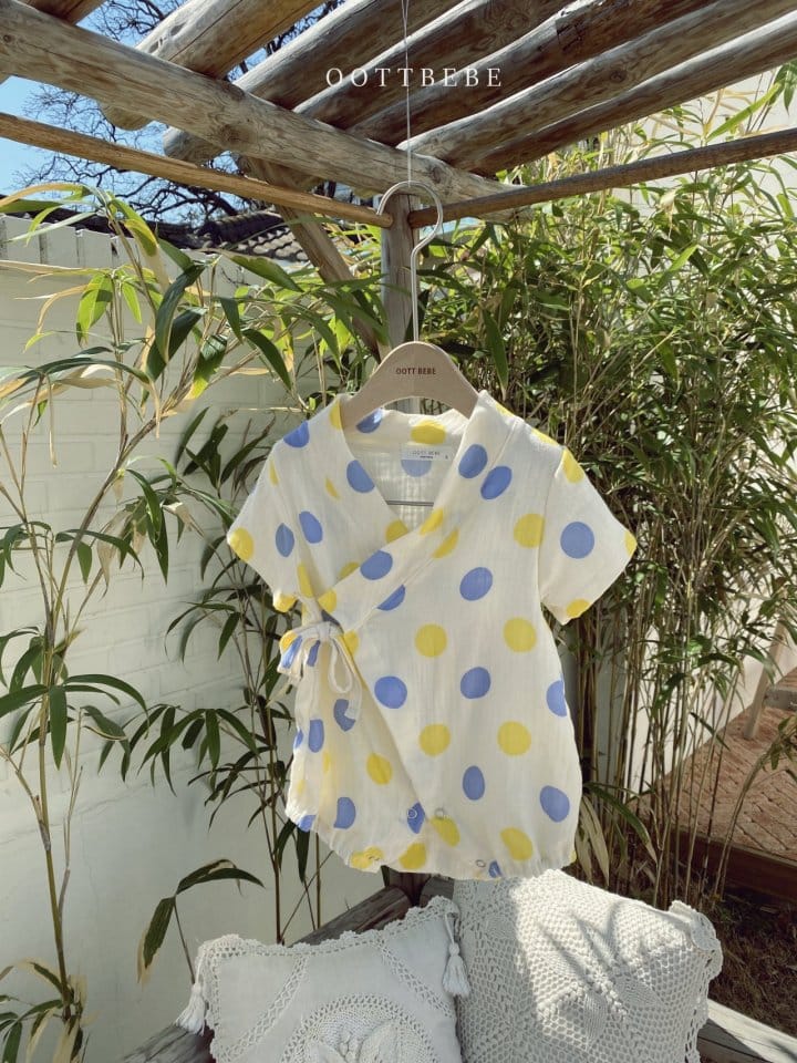 OOTT BEBE - Korean Children Fashion - #Kfashion4kids - Dots Yukata Bodysuit - 10