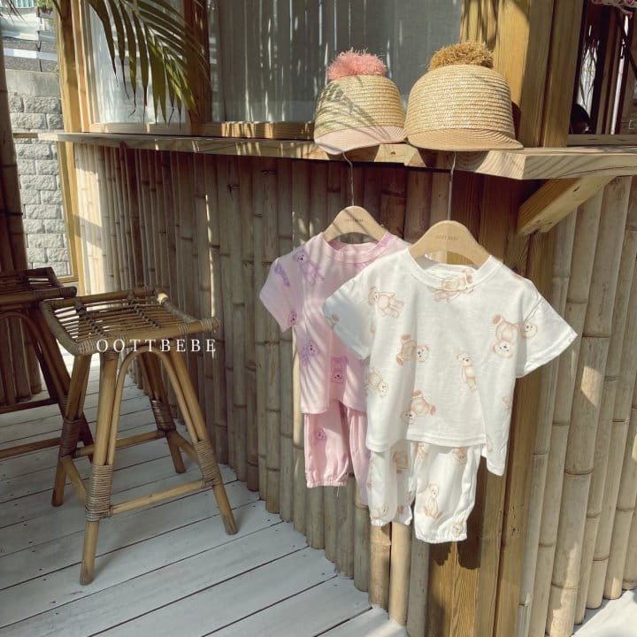 OOTT BEBE - Korean Children Fashion - #Kfashion4kids - Teddy Single Top Bottom Set