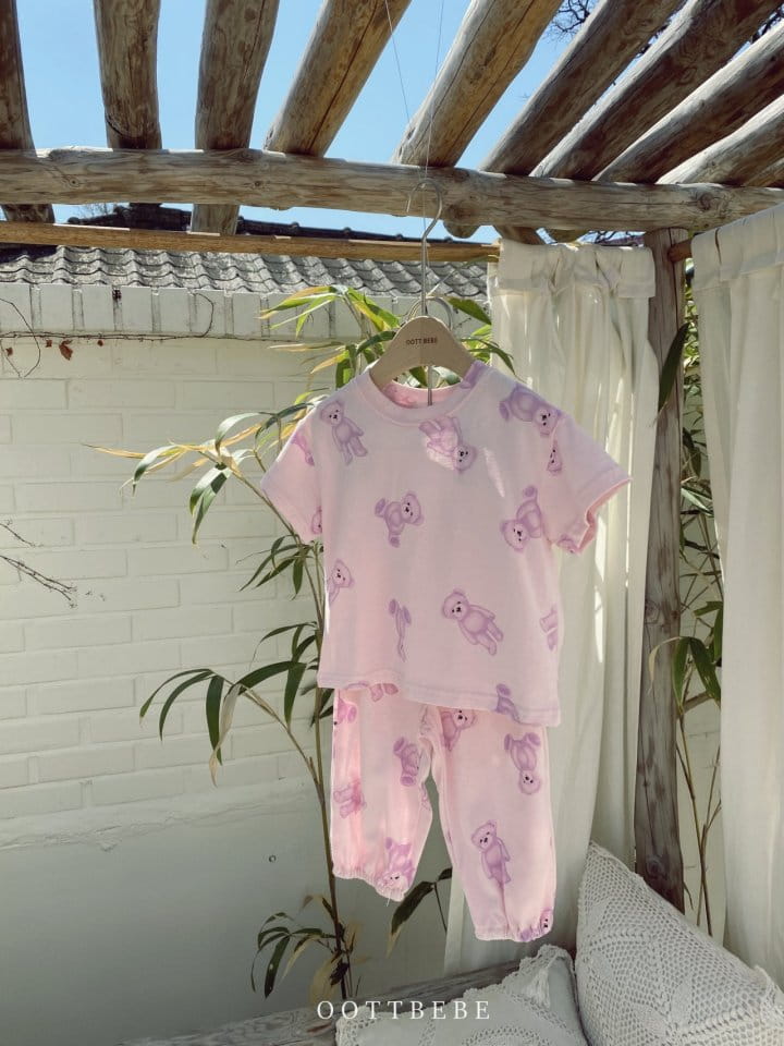 OOTT BEBE - Korean Children Fashion - #Kfashion4kids - Teddy Single Top Bottom Set - 9