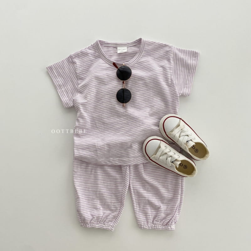 OOTT BEBE - Korean Children Fashion - #Kfashion4kids - Bear Slab Sleeveless+Short Sleeve+Bottom Set - 6