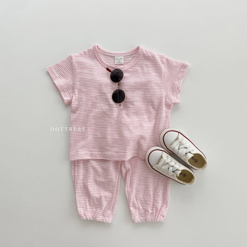 OOTT BEBE - Korean Children Fashion - #Kfashion4kids - Bear Slab Sleeveless+Short Sleeve+Bottom Set - 7