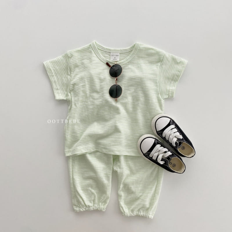 OOTT BEBE - Korean Children Fashion - #Kfashion4kids - Bear Slab Sleeveless+Short Sleeve+Bottom Set - 9