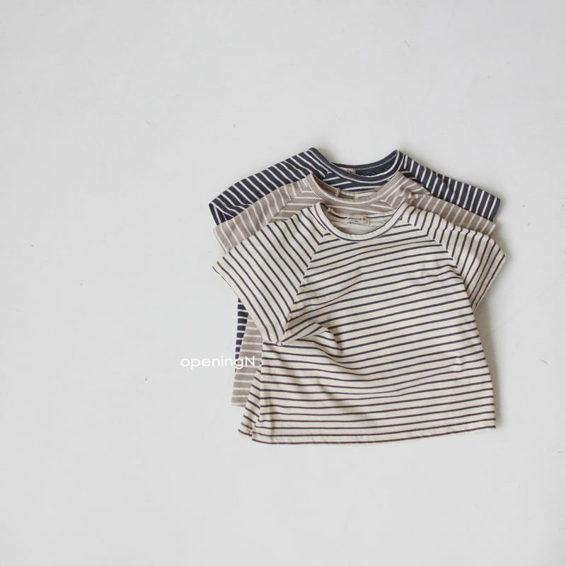 OPENING & - Korean Children Fashion - #Kfashion4kids - Lime Raglan Stripes Tee - 3