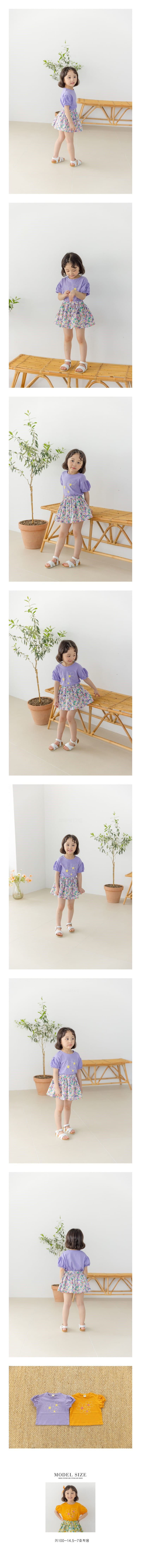 ORANGE MOM - Korean Children Fashion - #Kfashion4kids - 3 Flowers Painting Tee
