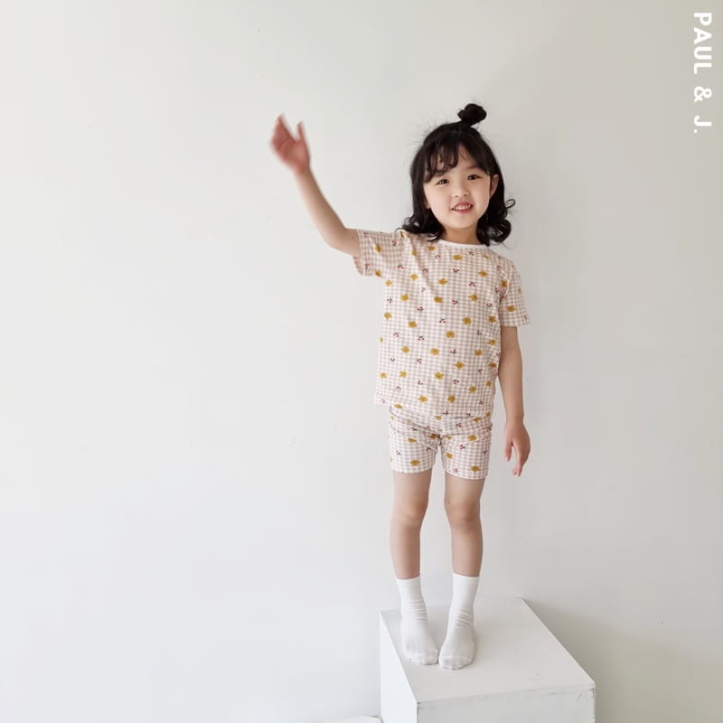 PAUL & J - Korean Children Fashion - #Kfashion4kids - Cherry Bear Top Bottom Set - 4