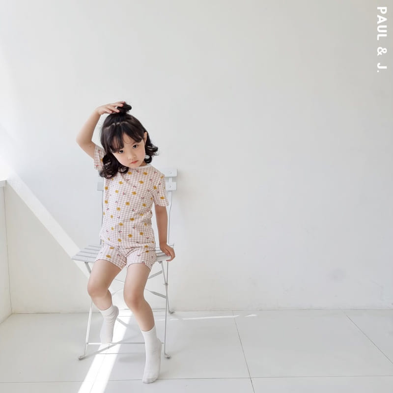 PAUL & J - Korean Children Fashion - #Kfashion4kids - Cherry Bear Top Bottom Set - 6