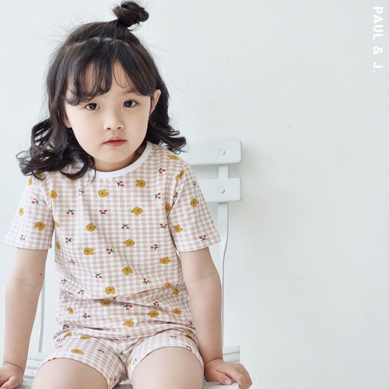 PAUL & J - Korean Children Fashion - #Kfashion4kids - Cherry Bear Top Bottom Set - 7